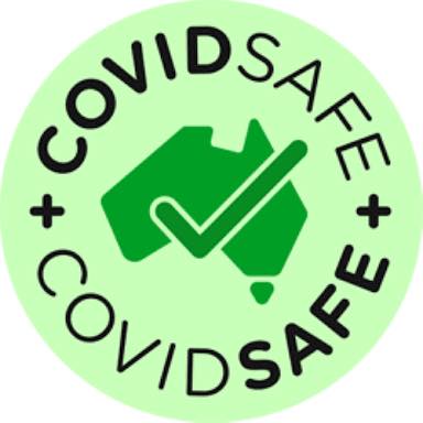 the green covid safe logo